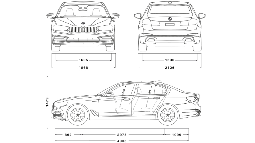 BMW G30 5 Series Sedan LCI 520e specs, dimensions